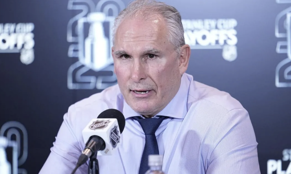 oronto Maple Leafs head coach Craig Berube during the post game media conference after game five of the second round of the 2025 Stanley Cup Playoffs against the Florida Panthers at Scotiabank Arena